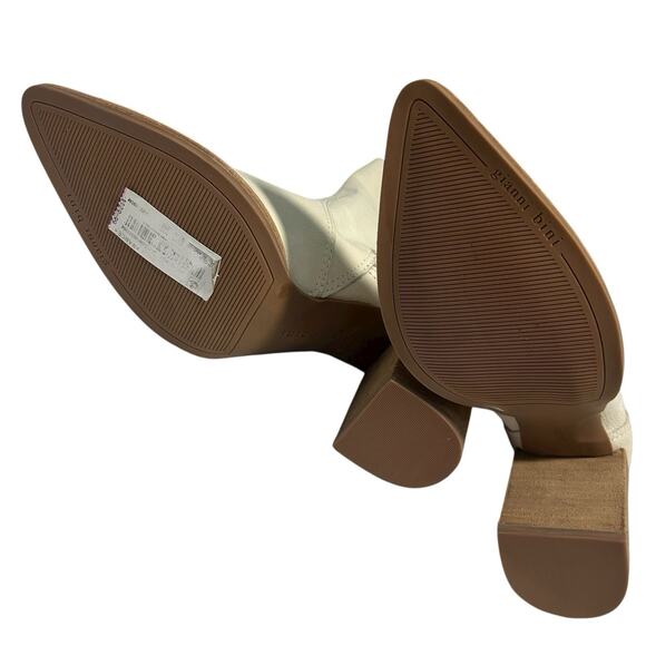 NWOB Gianni Bini Sz 9.5m Darnold Nubuck Block Heel Booties Pointed Toe Leather - Picture 7 of 9